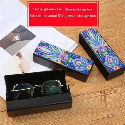 DIY Diamond Painting Leather Eyeglasses Storage Box Case Sunglasses Holder