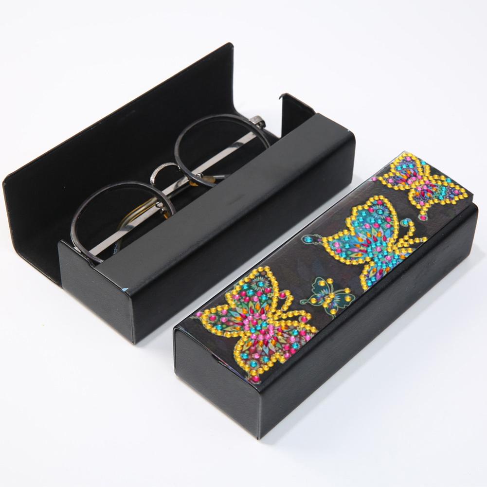 DIY Butterfly Diamond Painting Leather Eye Glasses Box Sunglasses Holder