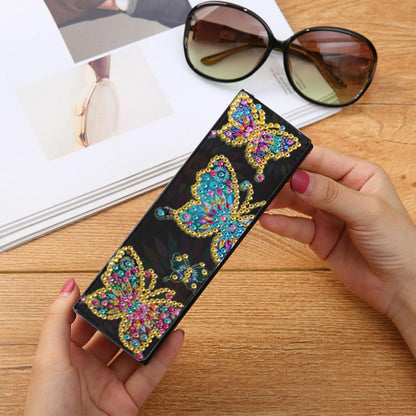 DIY Butterfly Diamond Painting Leather Eye Glasses Box Sunglasses Holder