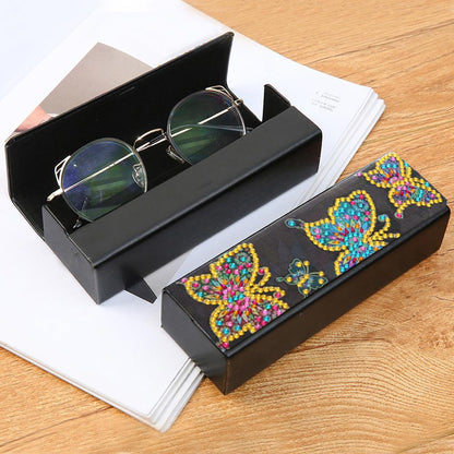 DIY Butterfly Diamond Painting Leather Eye Glasses Box Sunglasses Holder