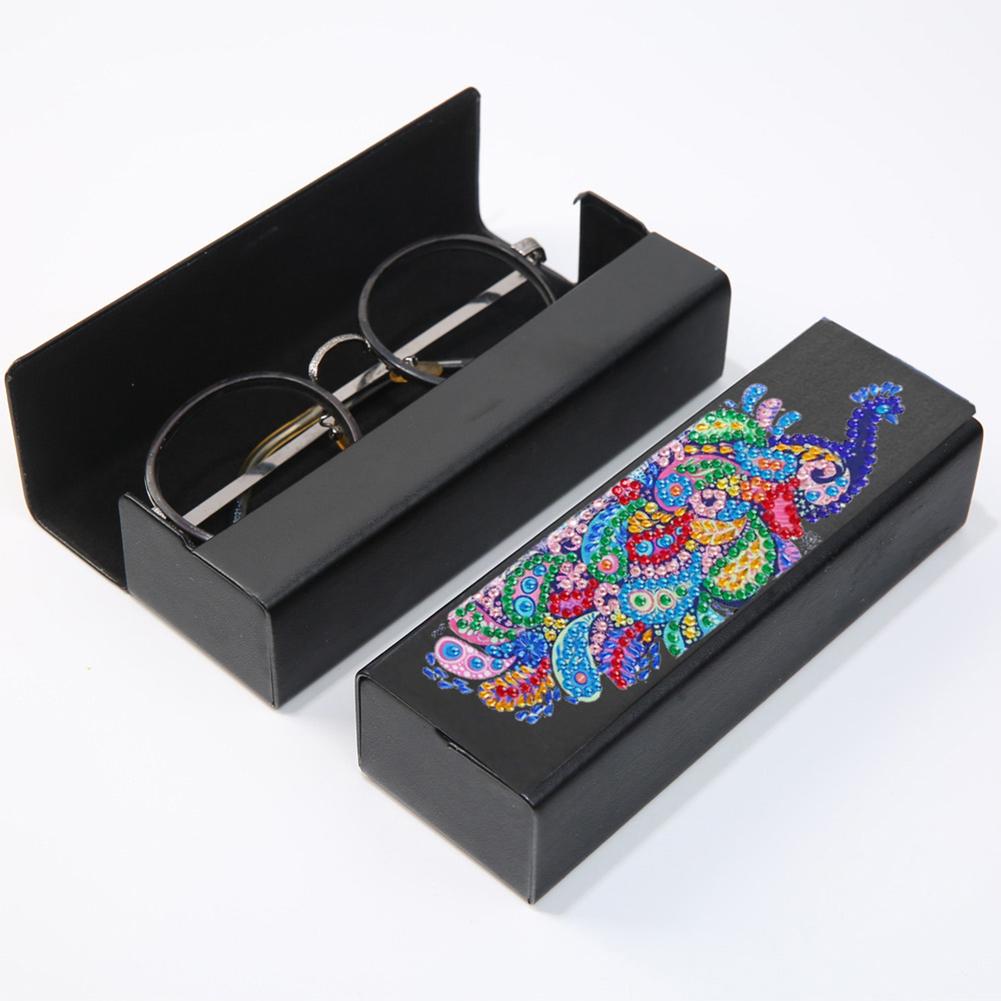 DIY Diamond Painting Leather Eye Glasses Box Travel Sunglasses Storage Case