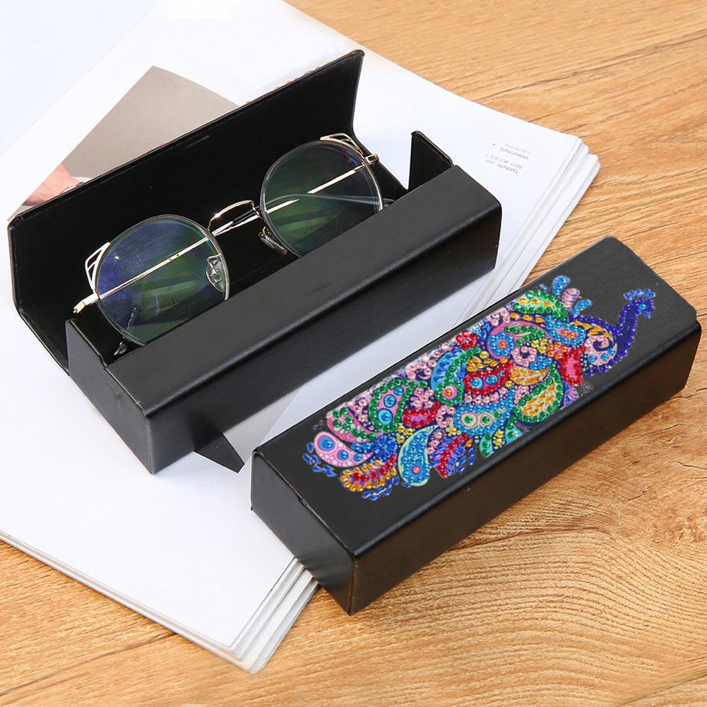 DIY Diamond Painting Leather Eye Glasses Box Travel Sunglasses Storage Case