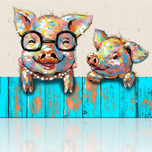 Pig - Full Round Drill Diamond Painting 30*30CM