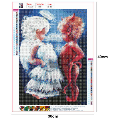 Angel Devil - Full Round Drill Diamond Painting 30*40CM