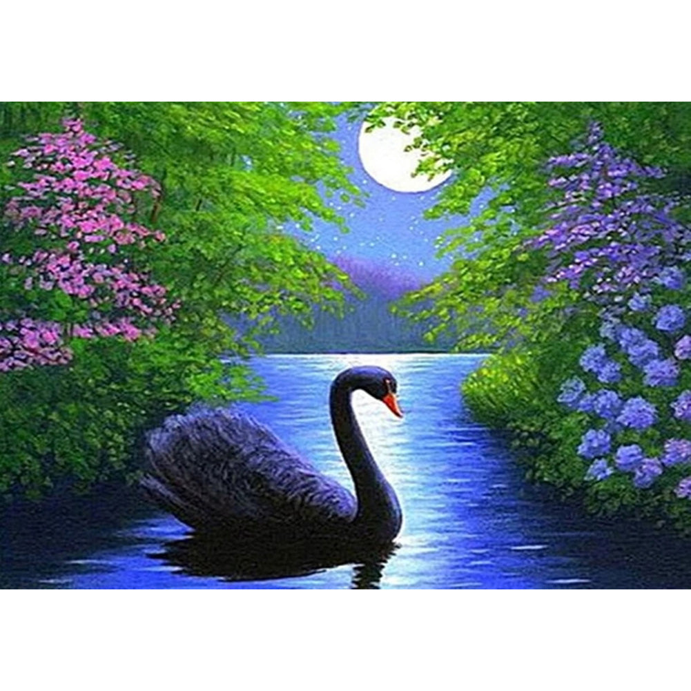 Swan - Full Round Drill Diamond Painting 30*40CM