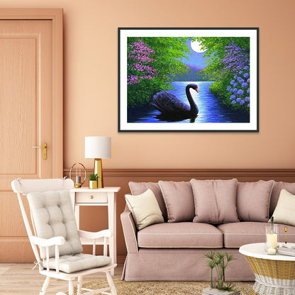 Swan - Full Round Drill Diamond Painting 30*40CM