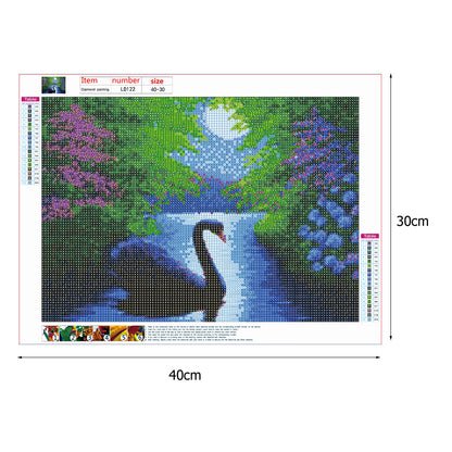 Swan - Full Round Drill Diamond Painting 30*40CM