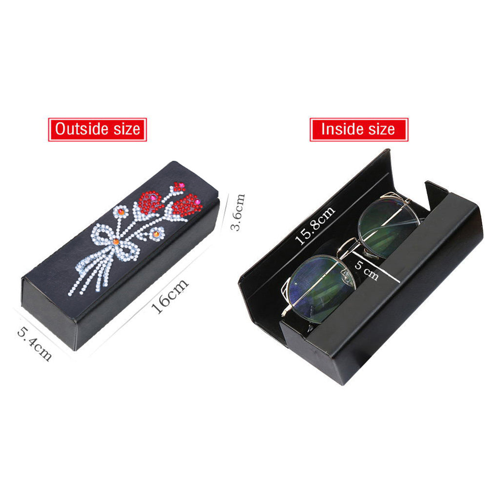 DIY Diamond Painting Leather Eye Glasses Box Travel Sunglasses Storage Case