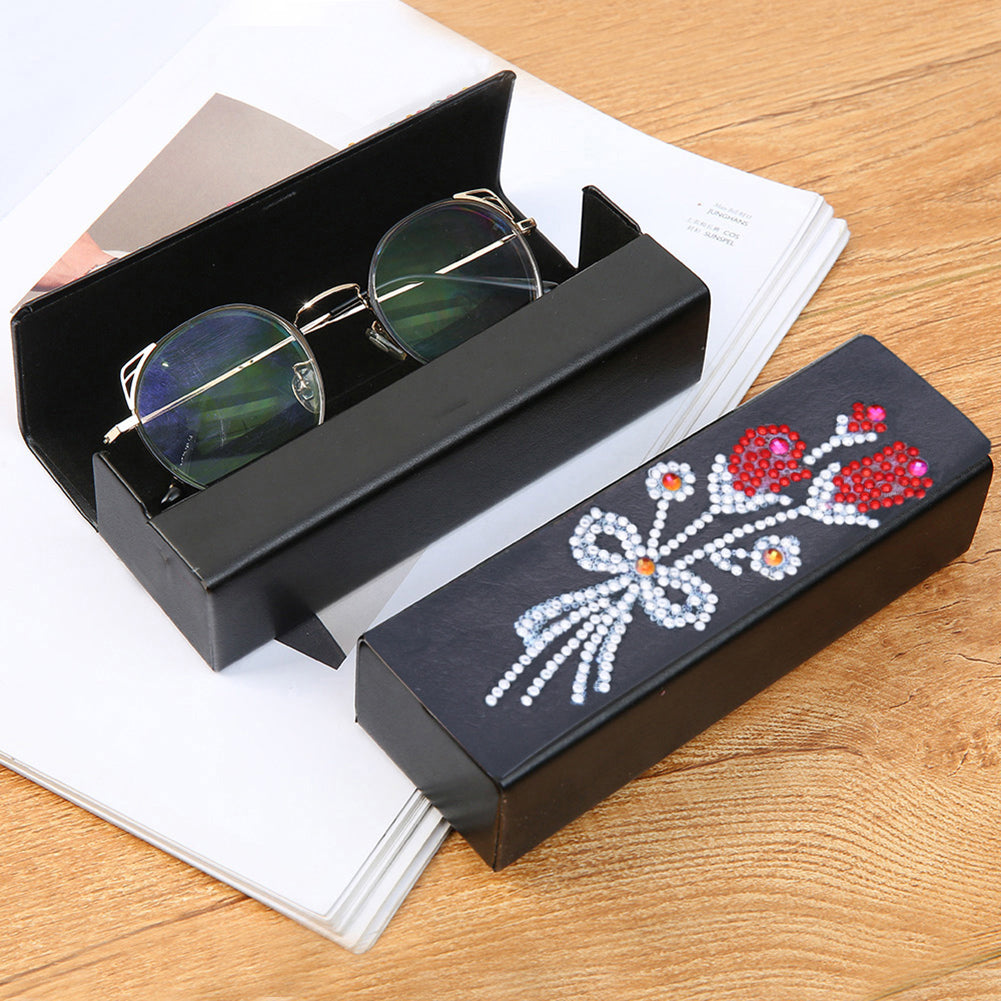 DIY Diamond Painting Leather Eye Glasses Box Travel Sunglasses Storage Case