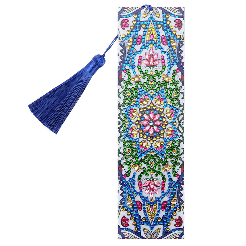 DIY Mandala Special Shaped Diamond Painting Student Leather Tassel Bookmark