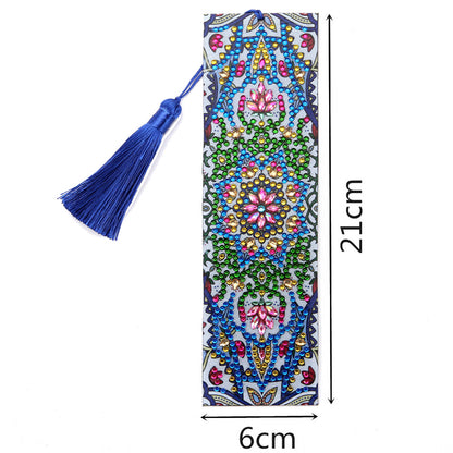 DIY Mandala Special Shaped Diamond Painting Student Leather Tassel Bookmark