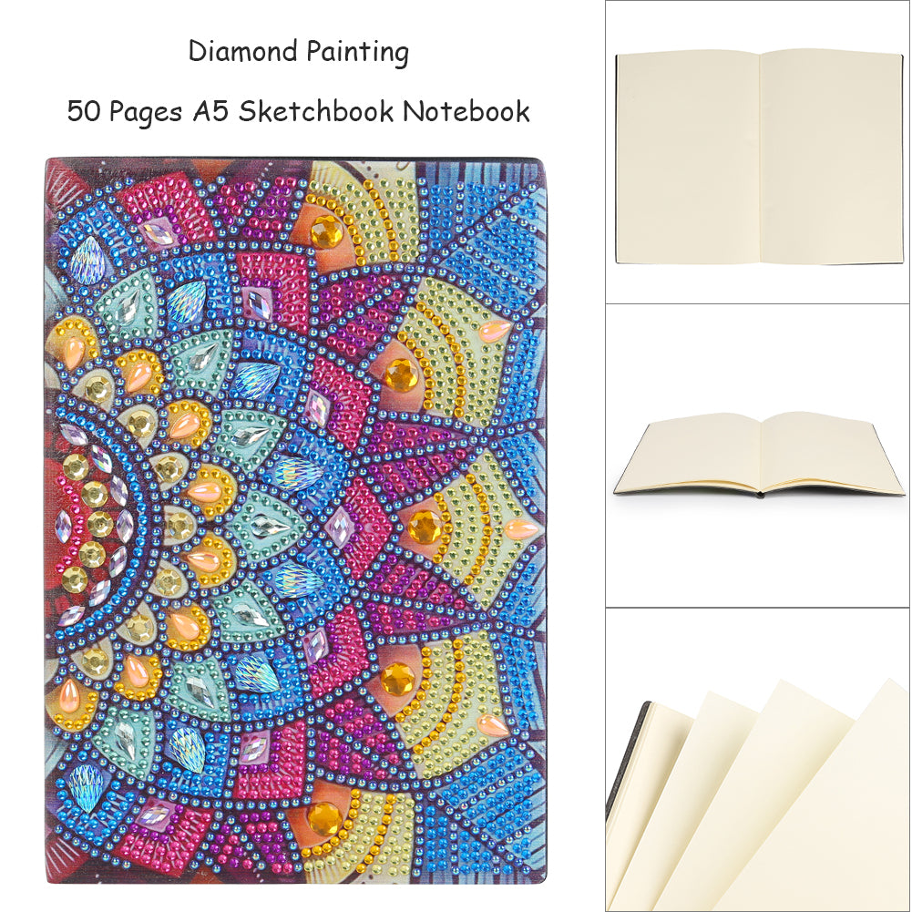 DIY Special Shaped Diamond Painting Colorful 50 Pages A5 Drawing Notebook