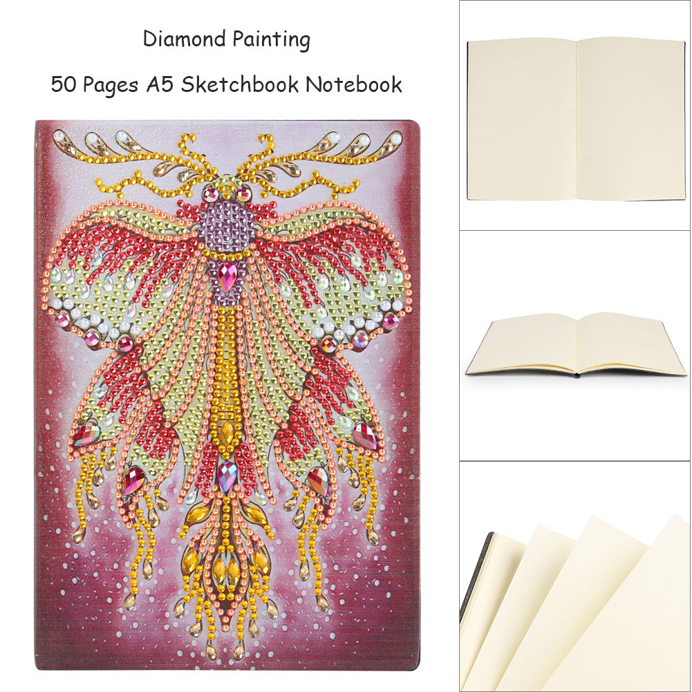 DIY Special Shaped Diamond Painting Butterfly 50 Pages A5 Drawing Notebook