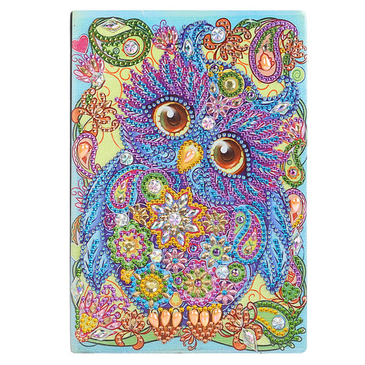 DIY Special Shaped Diamond Painting Owl Bird 50 Pages A5 Drawing Notebook