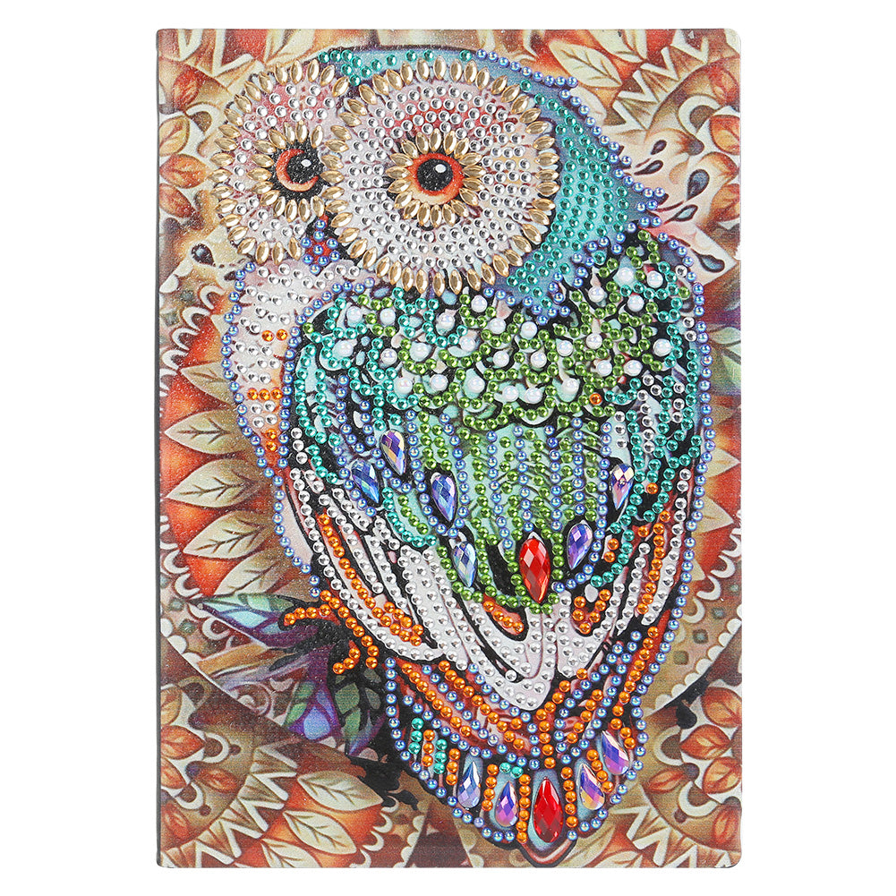 DIY Owl Special Shaped Diamond Painting 50 Pages A5 Notebook Sketchbook