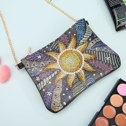 DIY Sun Special Shaped Diamond Painting Leather Clutch Chain Shoulder Bags