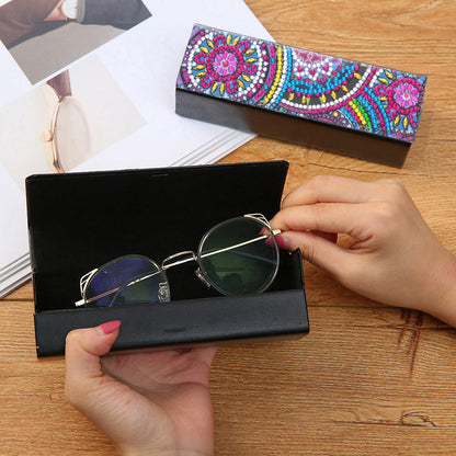 DIY Diamond Pinting Leather Eye Glasses Storage Box Sunglasses Organizer