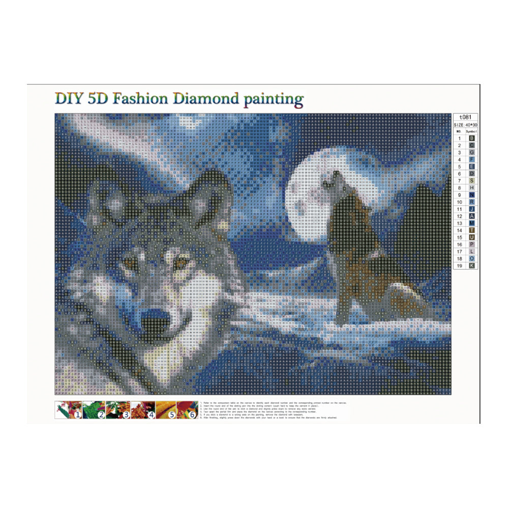 Wolf - Full Round Drill Diamond Painting 40*30CM