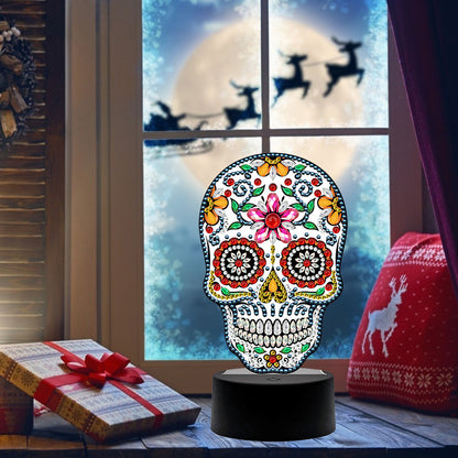 DIY Special Shaped Diamond Painting Skull LED Decor Night Light Ornaments