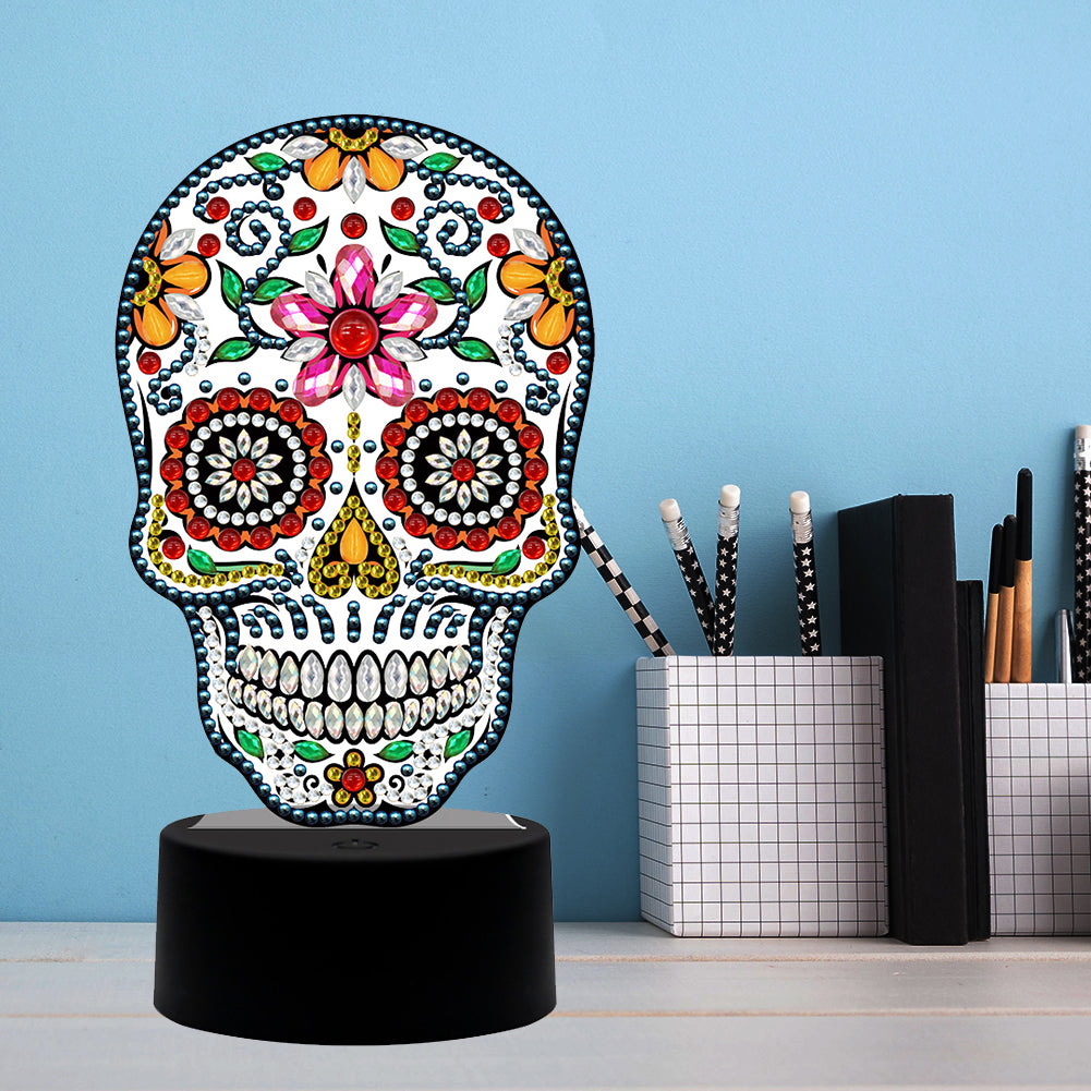 DIY Special Shaped Diamond Painting Skull LED Decor Night Light Ornaments