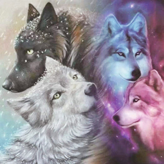 Wolves - Full Round Drill Diamond Painting 30*30CM