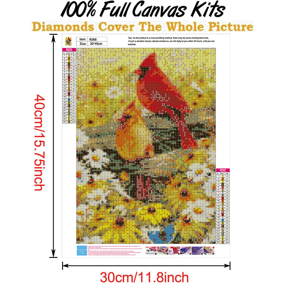 Bird - Full Round Drill Diamond Painting 40*30CM