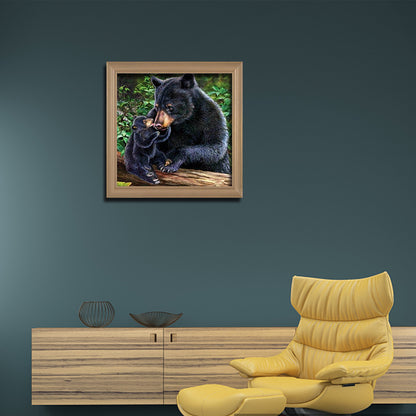 Black Bear - Full Round Drill Diamond Painting 30*30CM