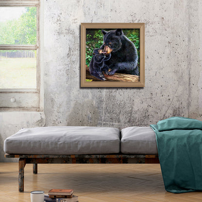 Black Bear - Full Round Drill Diamond Painting 30*30CM