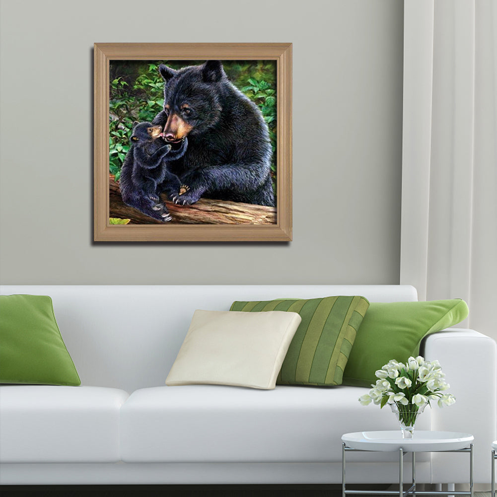 Black Bear - Full Round Drill Diamond Painting 30*30CM