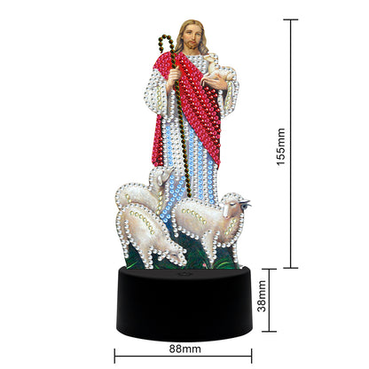 DIY Diamond Painting LED Light Jesus Special Shaped Drill Embroidery Lamp