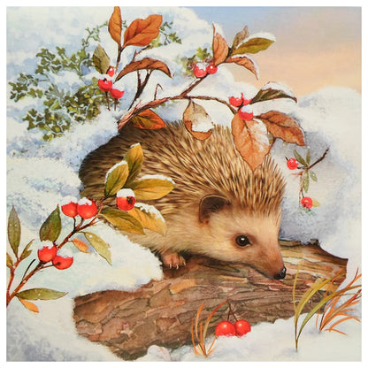 Snow Hedgehog - Full Round Drill Diamond Painting 30*30CM