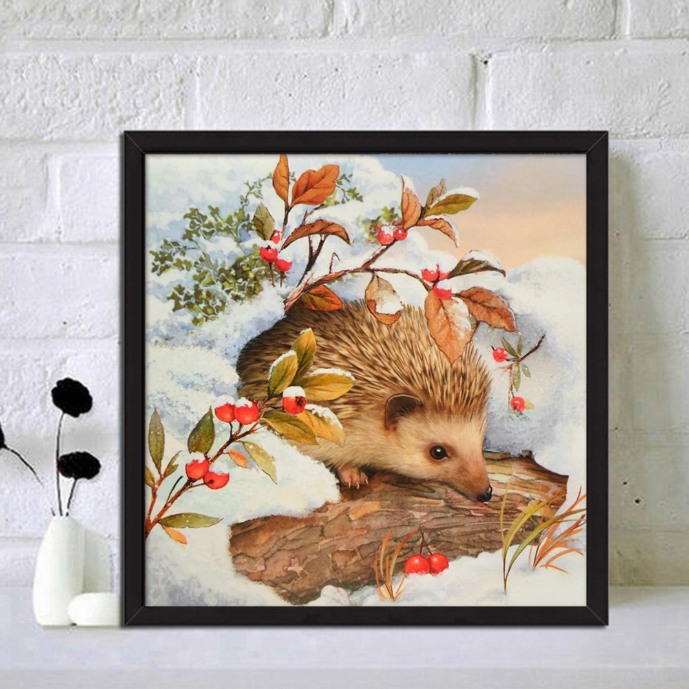 Snow Hedgehog - Full Round Drill Diamond Painting 30*30CM