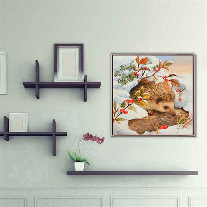 Snow Hedgehog - Full Round Drill Diamond Painting 30*30CM