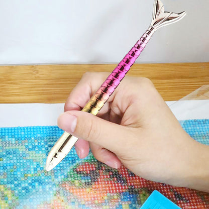 5D Diamond Painting Point Drill Pen DIY Pick Up Rhinestones Tools (Gold)