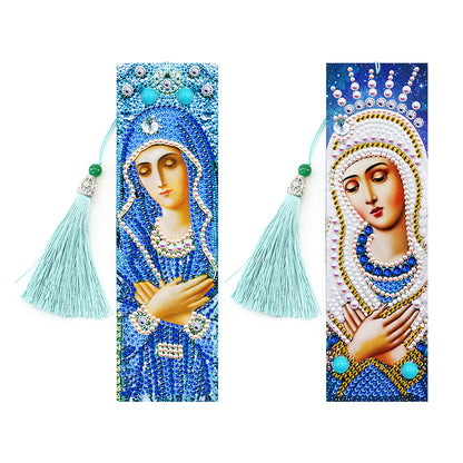 2x 5D DIY Diamond Painting Leather Bookmarks Goddess Embroidery Page-Marker