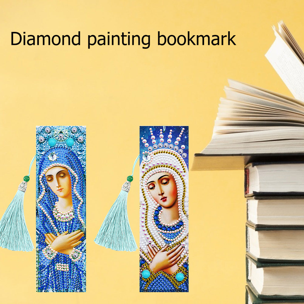 2x 5D DIY Diamond Painting Leather Bookmarks Goddess Embroidery Page-Marker