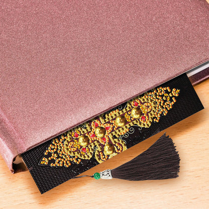 2x 5D DIY Diamond Painting Cross Leather Bookmarks Tassel Embroidery Craft