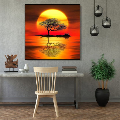 Tree Moon - Full Round Drill Diamond Painting 30*30CM