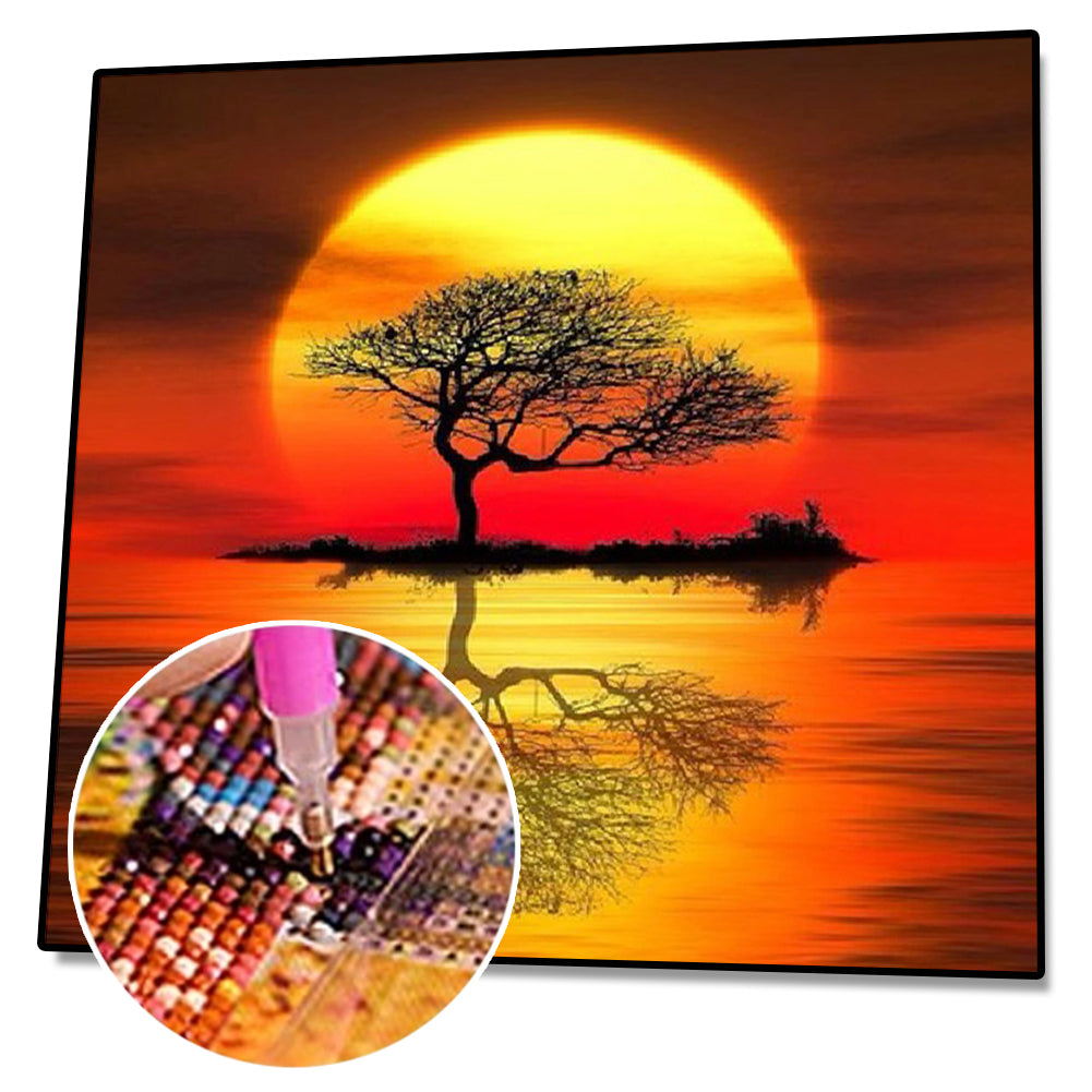 Tree Moon - Full Round Drill Diamond Painting 30*30CM