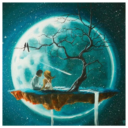 Tree Moon - Full Round Drill Diamond Painting 30*30CM