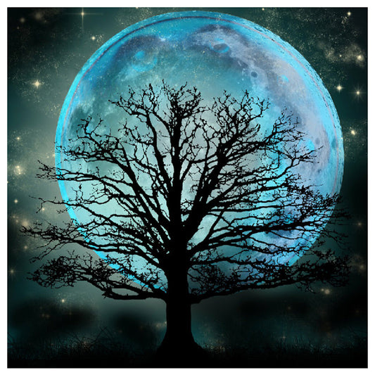 Tree Moon - Full Round Drill Diamond Painting 30*30CM