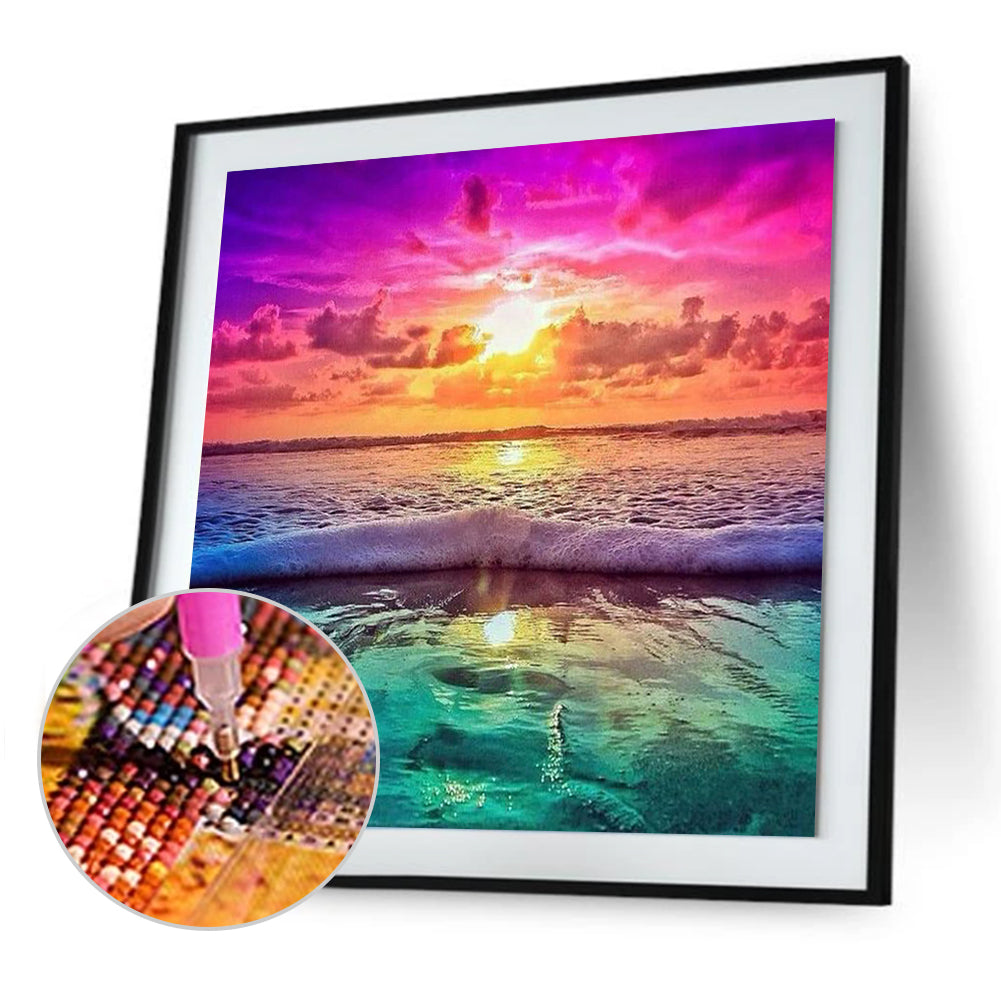 Sunset Seaside - Full Round Drill Diamond Painting 30*30CM