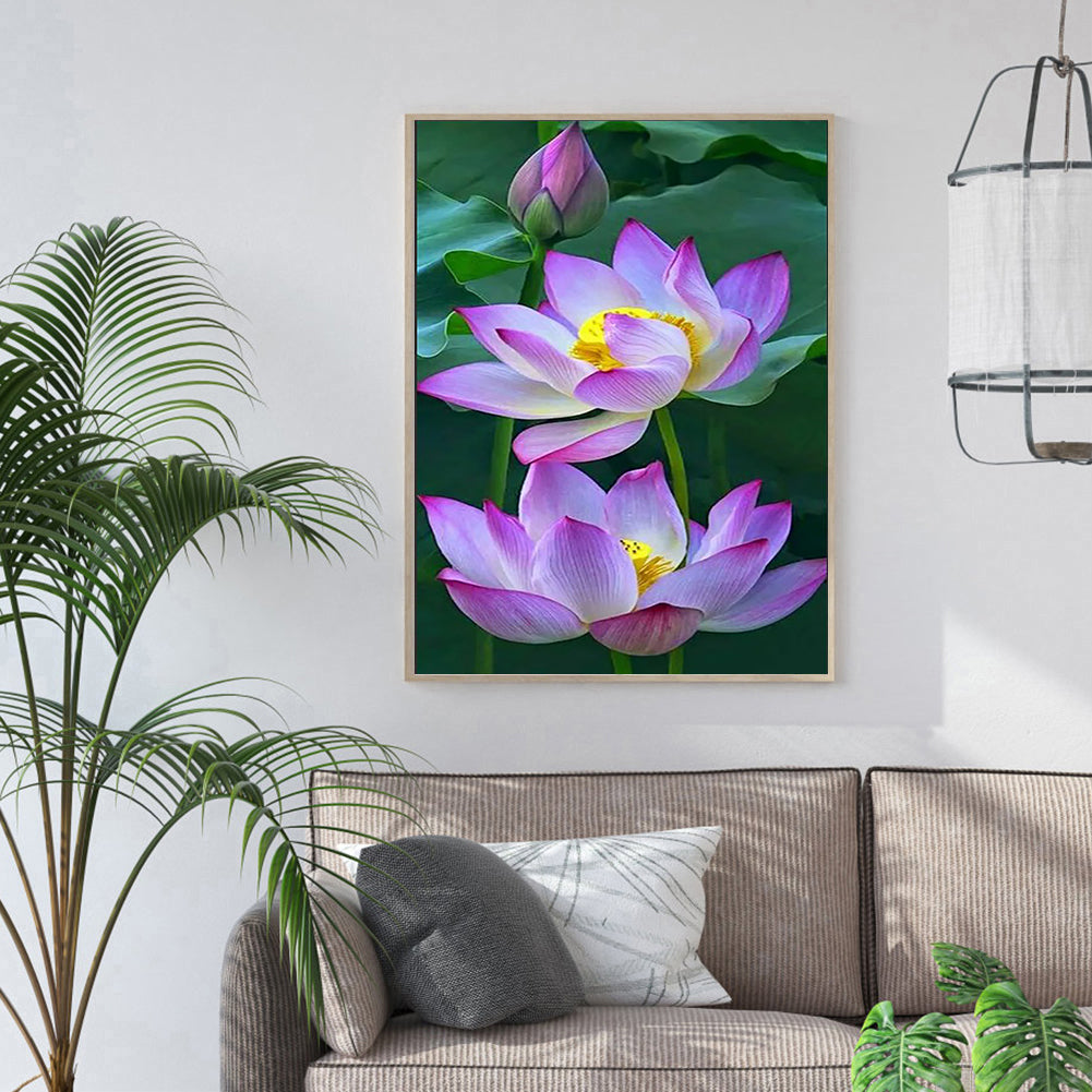 Lotus - Full Round Drill Diamond Painting 40*30CM