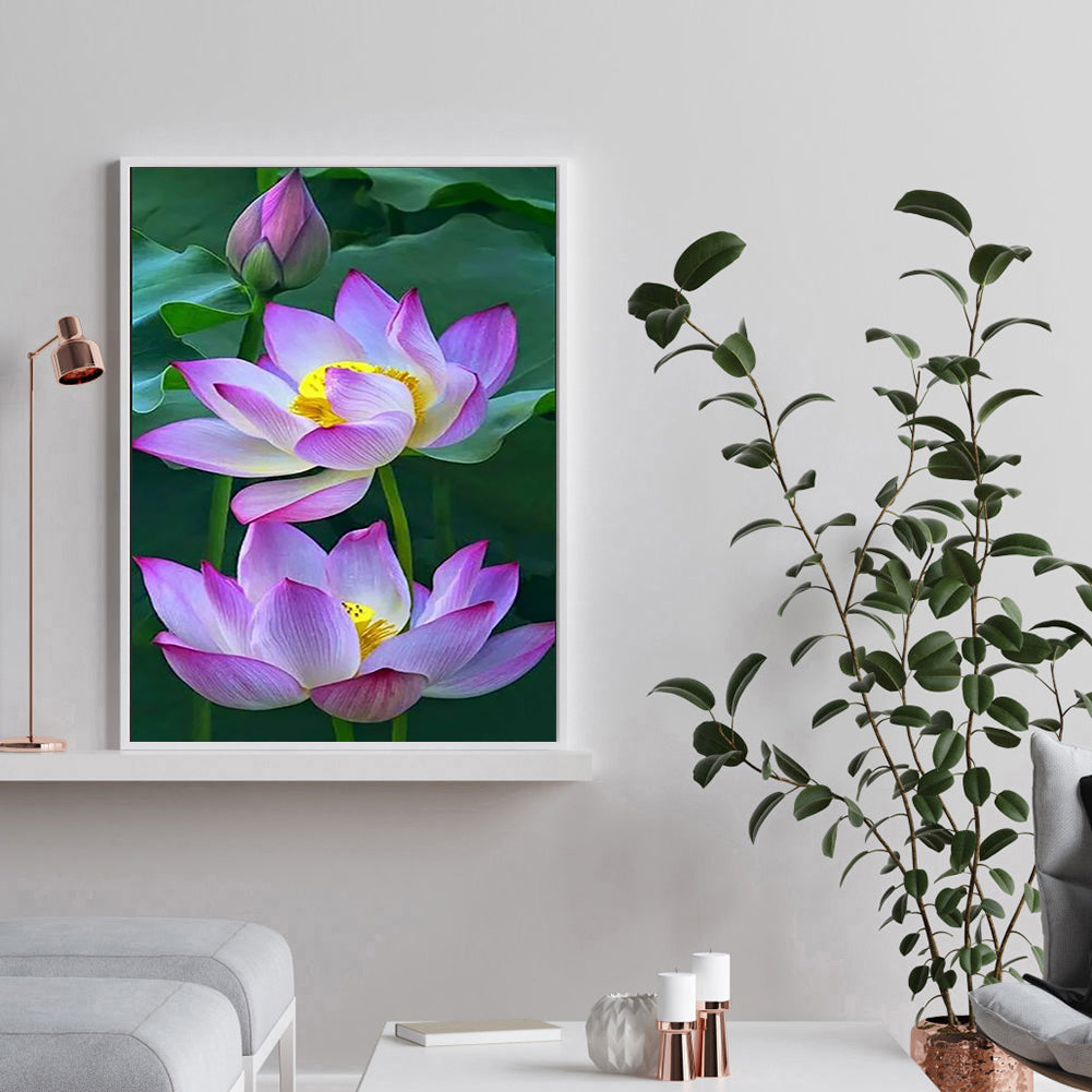 Lotus - Full Round Drill Diamond Painting 40*30CM