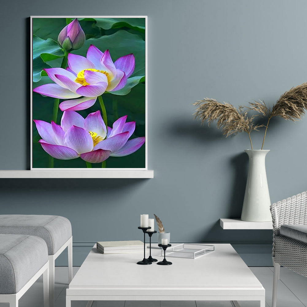 Lotus - Full Round Drill Diamond Painting 40*30CM