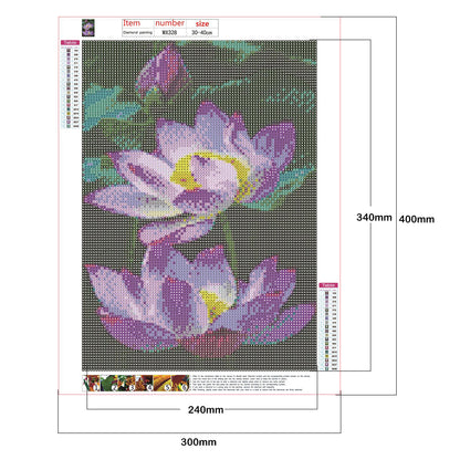 Lotus - Full Round Drill Diamond Painting 40*30CM