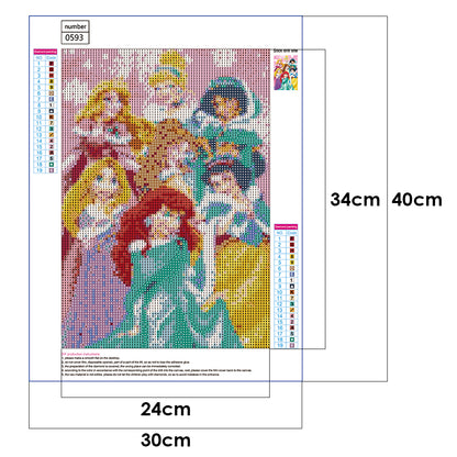 Seven Princess - Full Round Drill Diamond Painting 30*40CM