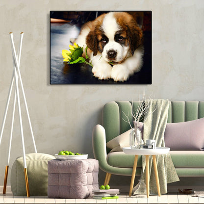 Lying Dog - Full Round Drill Diamond Painting 40*30CM