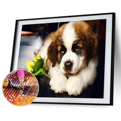 Lying Dog - Full Round Drill Diamond Painting 40*30CM