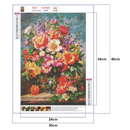 Flower Vase - Full Round Drill Diamond Painting 30*40CM
